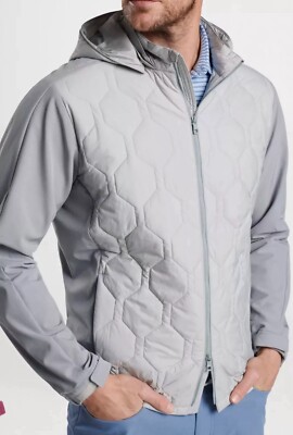Peter Millar 2XL Rush Hooded Jacket British Grey/Gale Grey MS24EZ37 Classic Fit