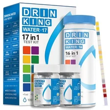 AAwipes Drinking Water Test Strips 17-in-1 100 Strips + 2 Bacteria Tester Kits,