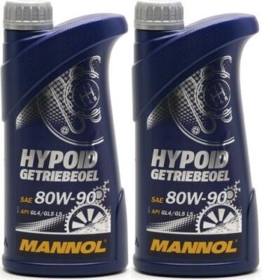 MANNOL Hypoid Getriebeöl 80W-90 API GL 4/GL 5 LS 2x 1l = 2 Liter