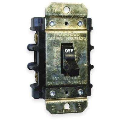 Hubbell Kellems Hbl7852d Manual Motor Switch,50A,600Vac,2P