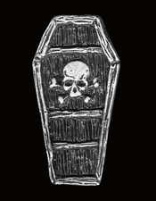 Coffin skull bones JACKET VEST PEWTER  BIKER ...