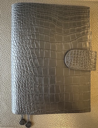 Gillio B6 Appunto in Croco Black Matte - Gently Used