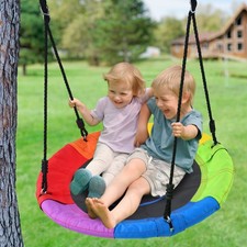 Outdoor Saucer Tree Swing Set 40 Inch Round 700lb Waterproof for Kids  Adults