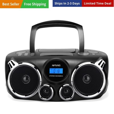 Portable CD Player Bluetooth Stereo Sound, Digital AM FM Radio, MP3 CD Boombo...