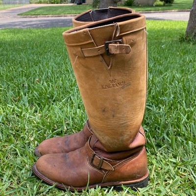 King Ranch Chippewa Mens 10D Leather Snake Boots Brown 90220 Made in USA