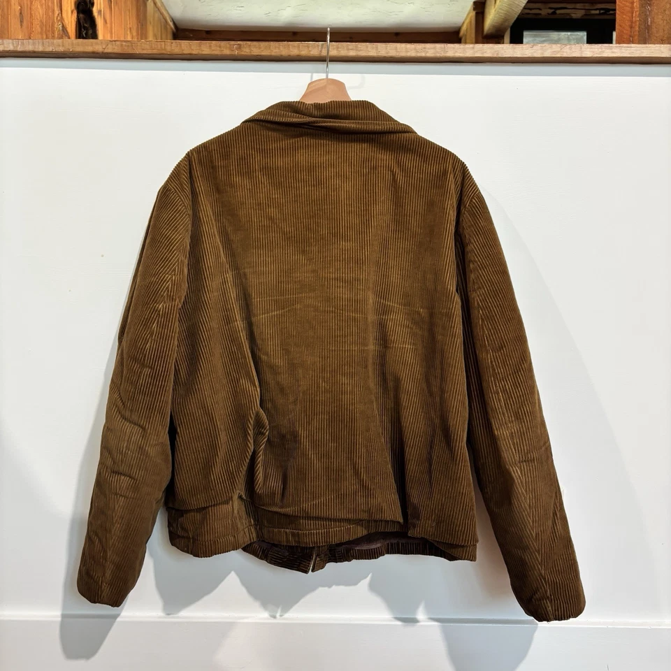 Vintage 60’s Campus Fur Lined Courduroy Cropped Zip Up Jacket Western Mens 46 - Image 3 of 4