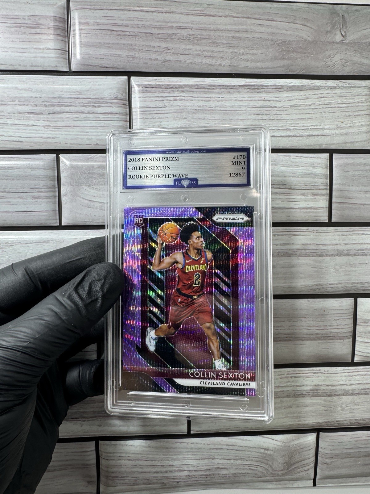 Panini 2018-19 Prizm Collin Sexton Rookie Purple Wave #170 Flawless Grading