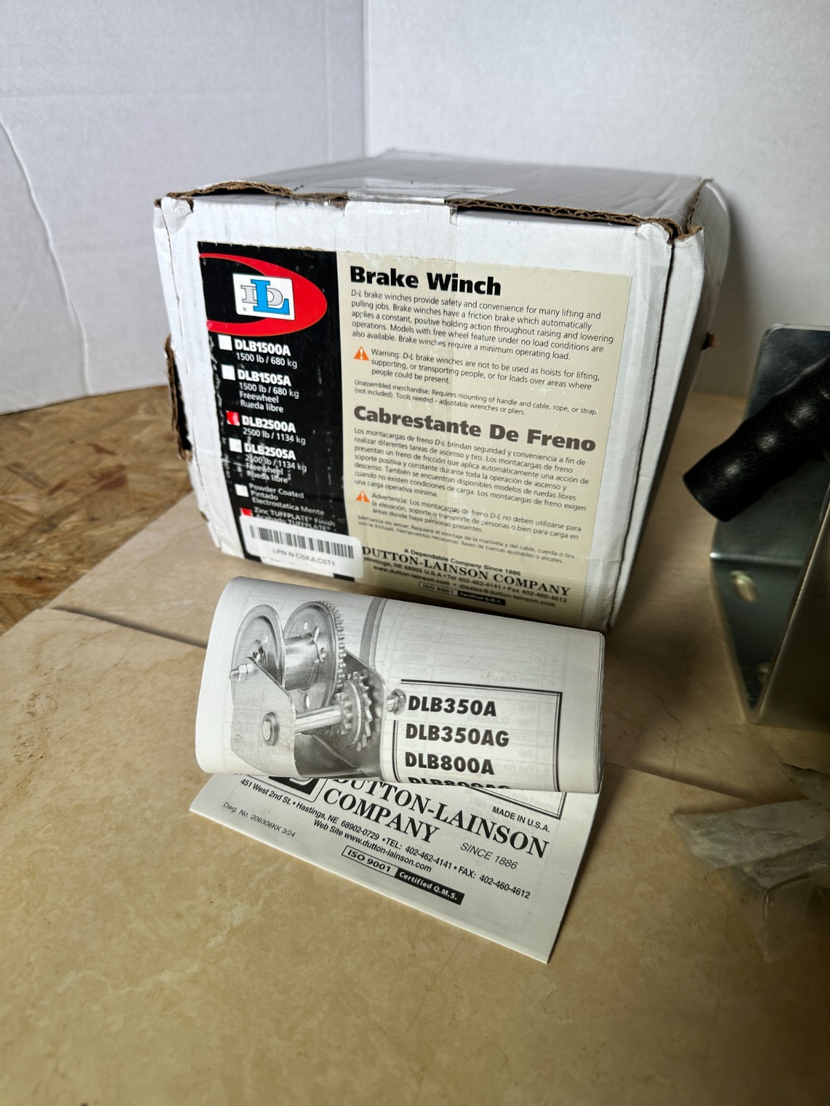 Dutton-Lainson DLB2500A Brake Winch 2500 lb,Silver  *open box*