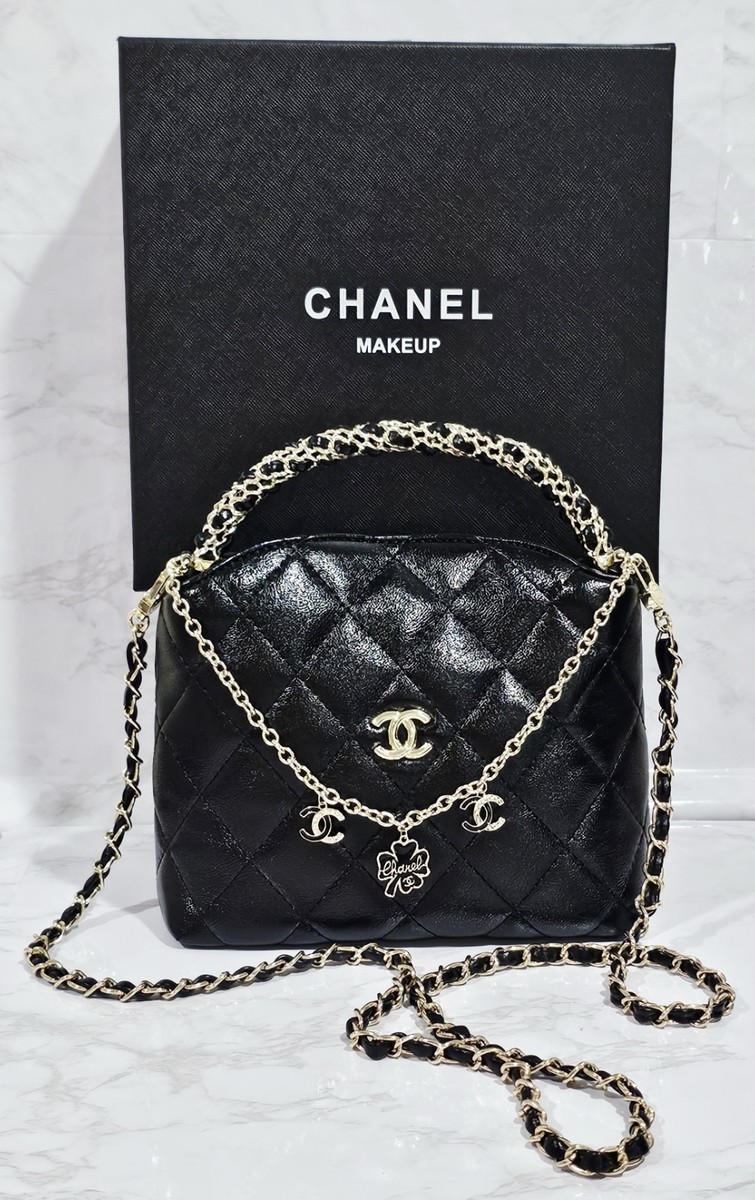 Chanel Makeup Black Quilted Charm Bag VIP Gift