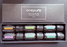 ONEPURE Pure Essential Oils  Therapeutic Grade, (6) 10ml Scents.  BRAND NEW.