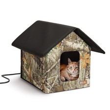 K H Pet Products Outdoor Heated Kitty House, Outdoor Cat House for Outside Commu