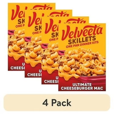 (4 pack) Skillets Ultimate Cheeseburger One Pan Dinner Kit, 12.8 oz Box