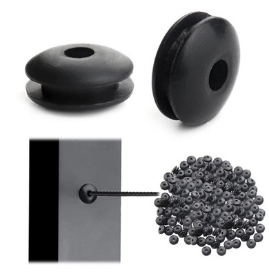 MUZATA 250pcs Cable Railing Rubber Grommets for 1/8'' & 5/32'' Cables, Black