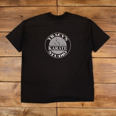 Vintage Best T-Shirt 2XL Herren 90s Schwarz Karate USA Kampfsport Einzelnaht