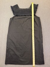 Madewell Black Shift Dress With Crotchet Collar Size 6 With Pockets