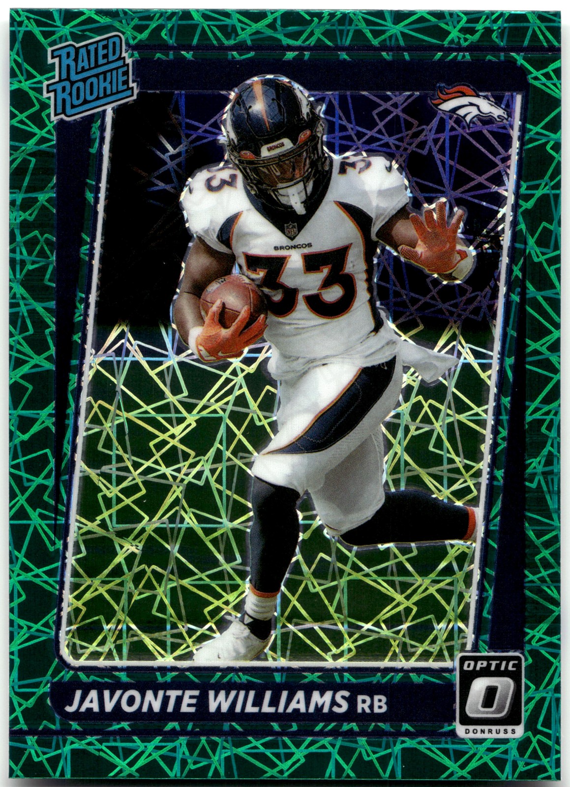 2021 Donruss Optic #215 Javonte Williams Green Velocity