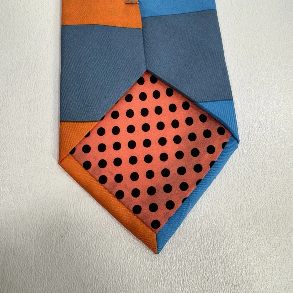 Corbata de seda vintage Gene Meyer multicolor colorblock hecha en Japón Foto 4 de 4