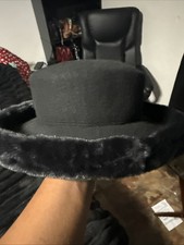 Black 100 Wool Felt And 100 Acrylic Trim Hat