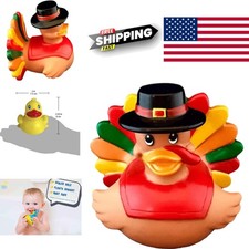 Thanksgiving Turkey Rubber Duck 3 Inch Baby Safe Bath Toy Floats Upright