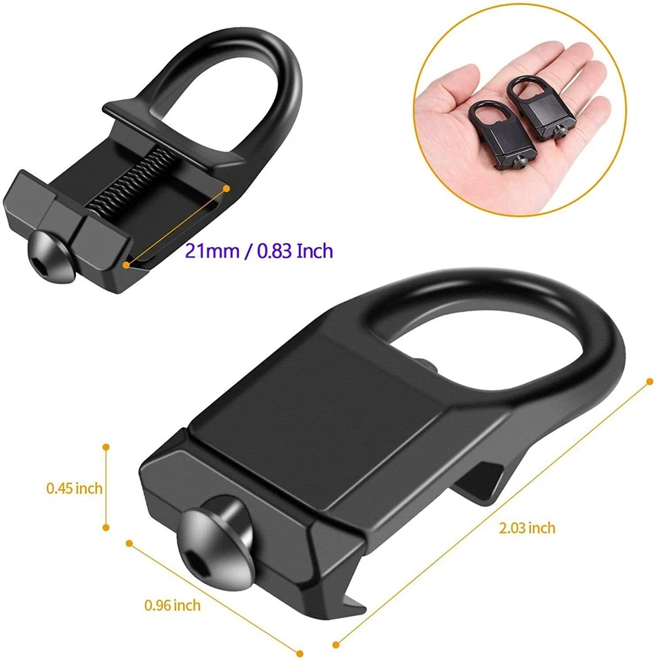 Rail Mount Sling Adapter Low Profile Attachment Point for Picatinny Weaver Steel - Image 4 of 4