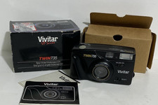 Vivitar Twin 735 Tele Wide 35mm Film Camera Point  Shoot in Box with Manual