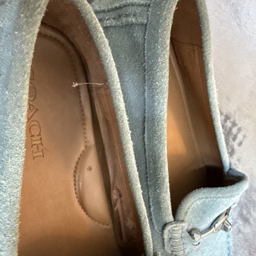 COACH Suede Light Blue Arlene Loafer Driving Moccasin Shoes Women's Size 7.5 B - Picture 5 of 7