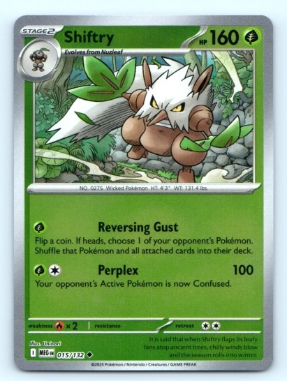 Shiftry 015/132 ~ Uncommon Reverse Holo English Near Mint