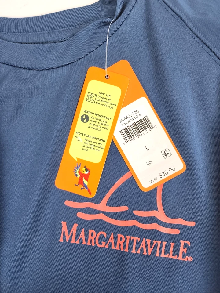 Margaritaville Men's L Navy Sun tee long sleeve Brand New W/tags MSRP $30.00 - Image 4 of 4