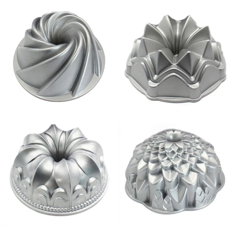 Nonstick Fluted Cake Pans Aluminum Bund Cake Baking Pans Durable Use Home Gift