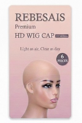 6 Pk Rebesais Bulk Priced HD Wig Cap women sheer light thin nylon hides hair