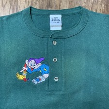 Vintage Disney T Shirt Medium 90s Single Stitch Snow White Dopey Long Sleeve