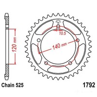 Kettenrad Stahl 41-ZäHne 525-Teilung FüR Triumph TT 600 Bj. 2000-2003