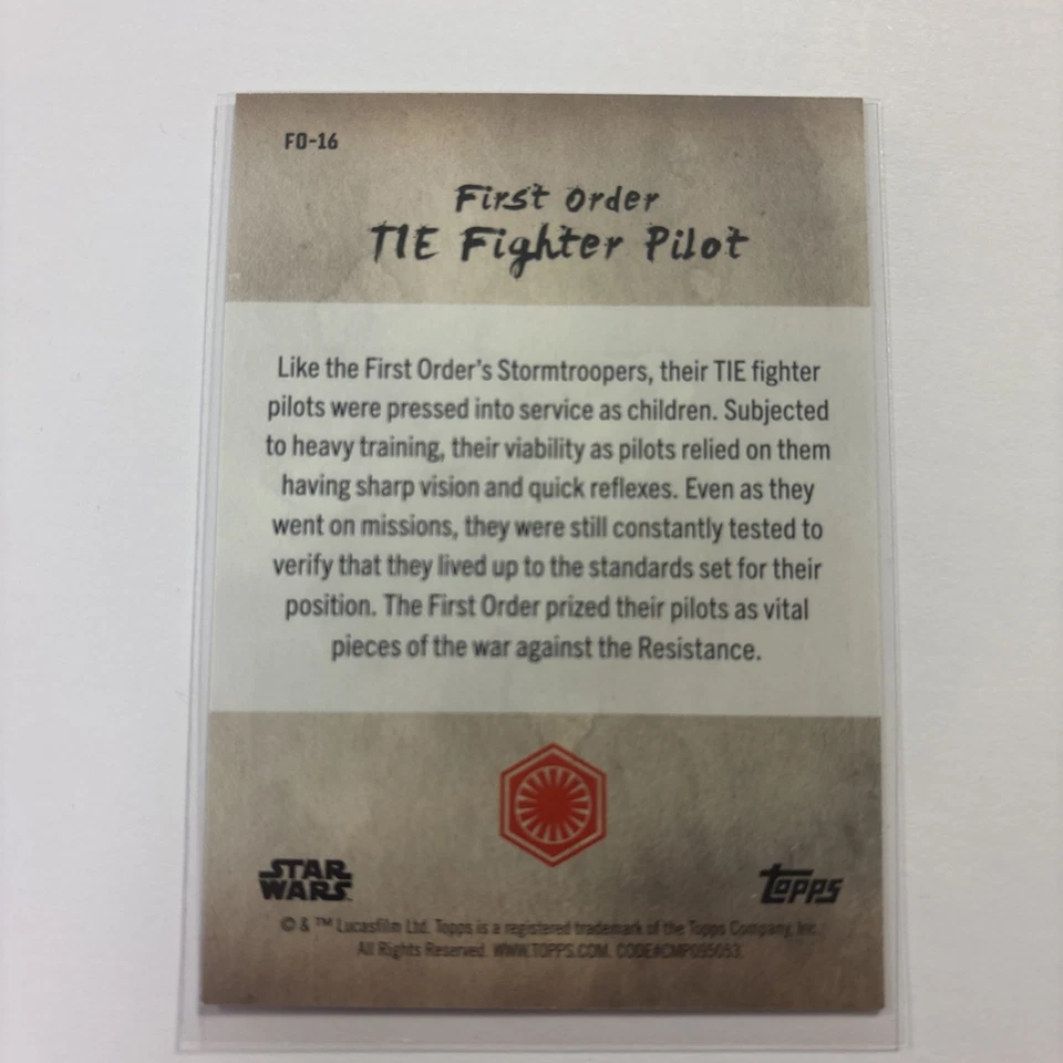 2025 Topps Star Wars Meiyo First Order TIE Fighter Pilot #FO-16 First Order - Image 2 of 2