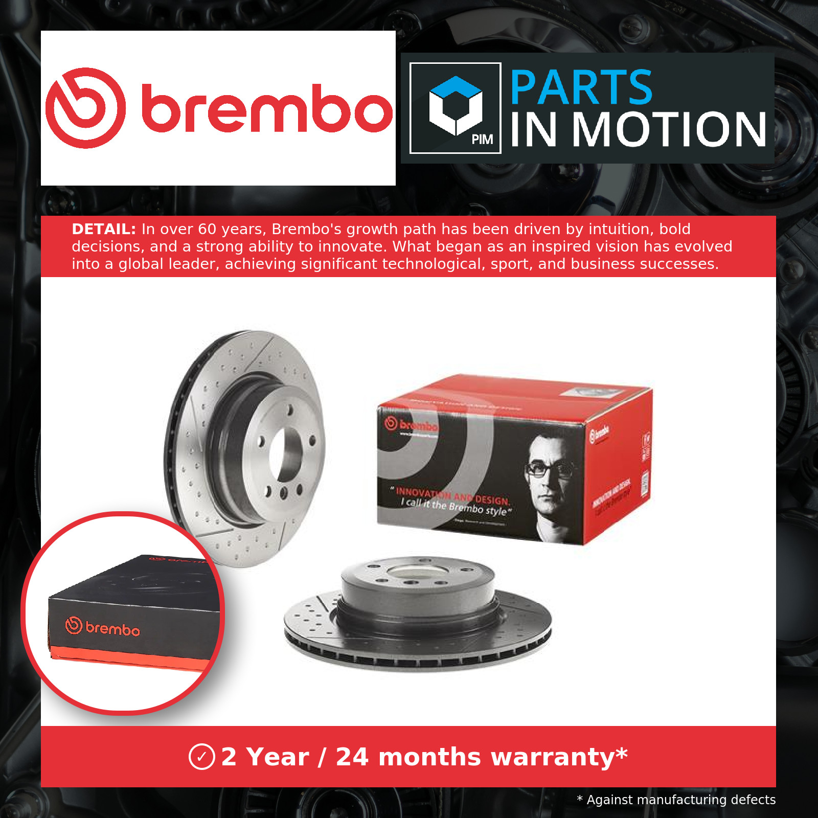 Brembo 2x Brake Discs Pair Vented Rear 324mm 09.C315.21 Set 34216795754 New - Image 3