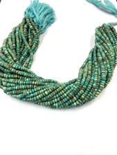 18 Inch Strand Natural Arizona Turquoise Faceted Beads Rondelle 4.MM Beads.
