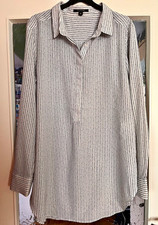 comma, Damen Bluse Gr. 40 weiß/schwarz gepun...