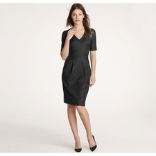 J.Crew Super 120 Memo Sheath Dress 4 Wool Professional Tailored Midi Minimalist