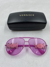 Versace Pink Aviator Medusa Gold Accent Sunglasses