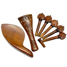 5 Strings 4/4 Violin Jujube Wood Fitting Tailpiece Chinrest Pegs Hand Carving