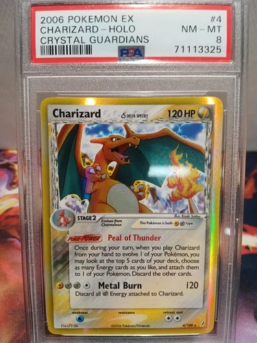 PSA 8 Charizard (Delta Species) 4/100 Crystal Guardians Holo
