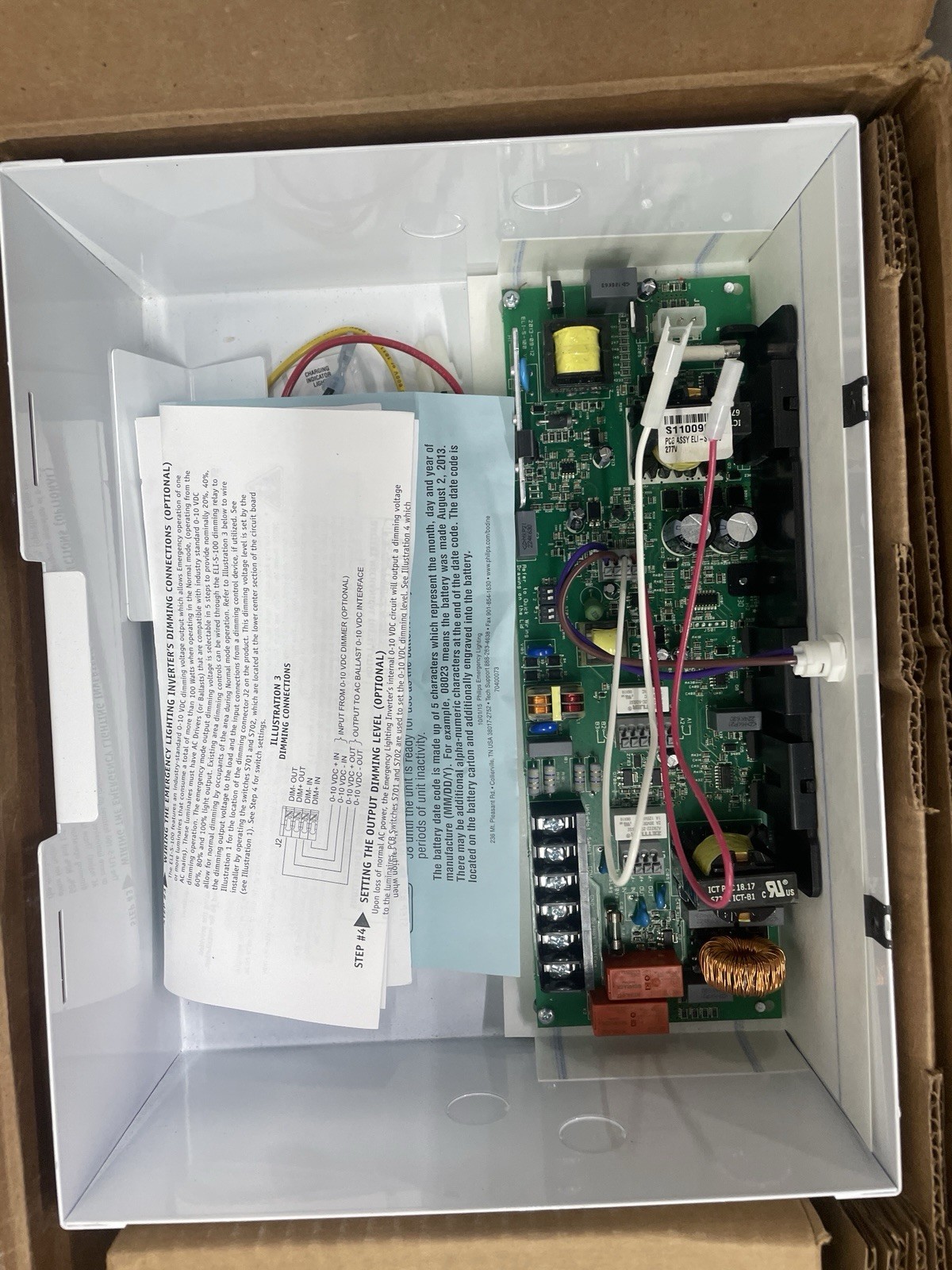 🔥 Phillips Bodine ELI-S-100-277V EM Lighting Inverter Open Box New w/ Battery