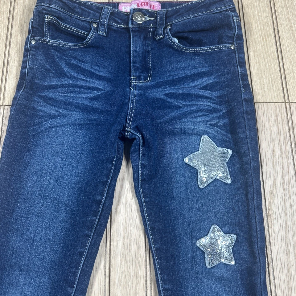 Jeans Pink Latte Niños Niñas Azul Lentejuelas Estrellas Talla 8 Foto 2 de 4