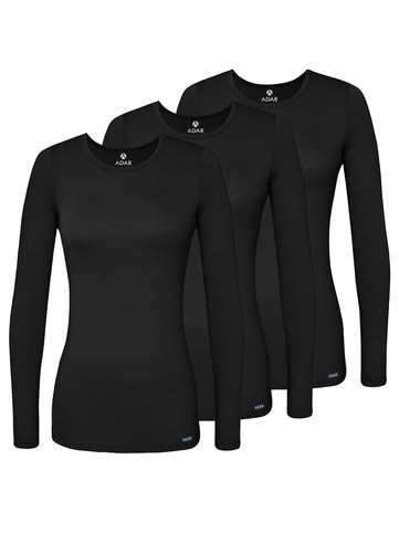 Adar Underscrubs for Women 3 Pack - Long Sleeve Underscrub Comfort Tee - Picture 211 of 217