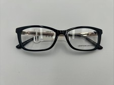 Lenton  Rusby Eyeglasses LR5012 001 Black W/ Gold Arms NWOT 52-15-135 W/ Case