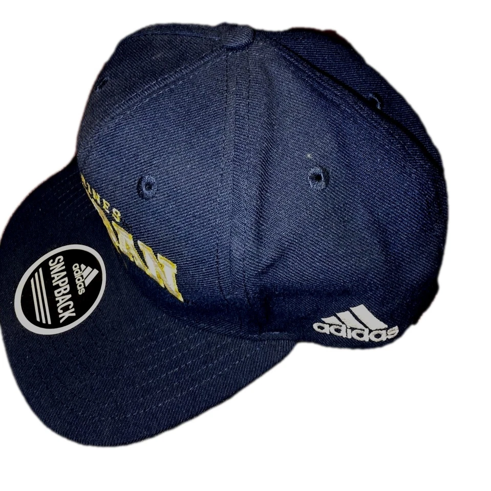 Adidas Michigan Wolverines Snapback Hat Cap Blue  Embroidered New With Tags - Image 2 of 3
