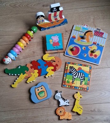 Holzpuzzle Konvolut Baby Kleinkind Puzzles Pädagogik Montessori Waldorf