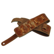 Guitar Strap Full Grain Buffalo Leather Stitched - Tan