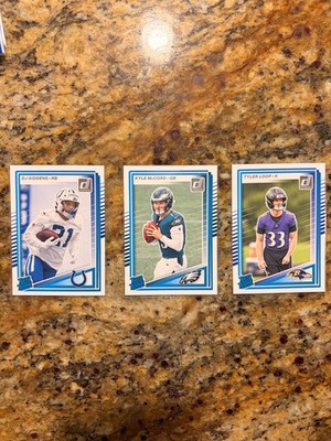  NEAR MINT 2025 Tyler Loop, Kyle Mccord, and DJ Giddens 2025 Panini Donruss