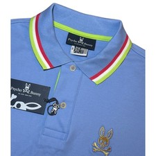 Psycho Bunny Mens Sz 2 St Barts Polo Shirt Lapis Blue Short Sleeve Casual NWT