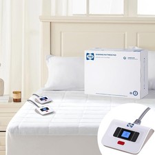 Sealy Heated Queen 60x80" Polyester Mattress Pad w/ DualControl 10 Heat Settings